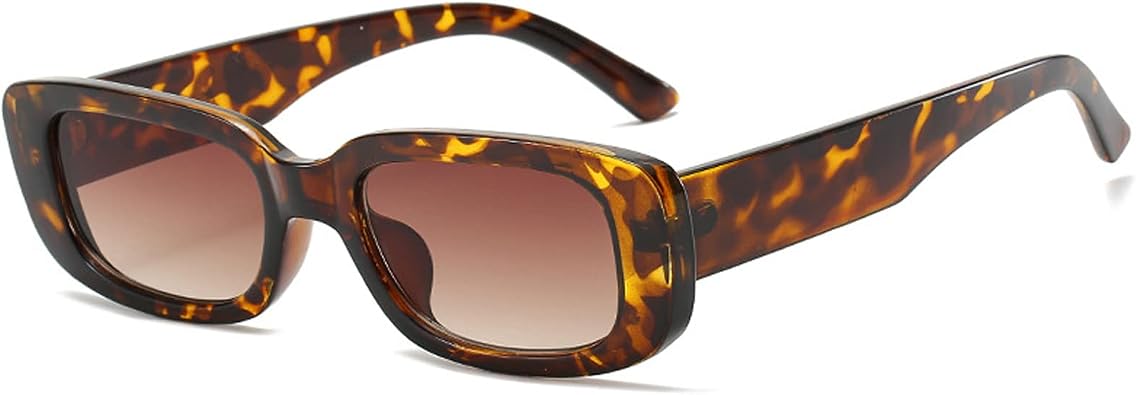 نظارات شمسية مستطيلة للنساء الرجال العصرية الأزياء الرجعية ، 90s Y2K Vintage Narrow Square Frame Sunglasses Cool