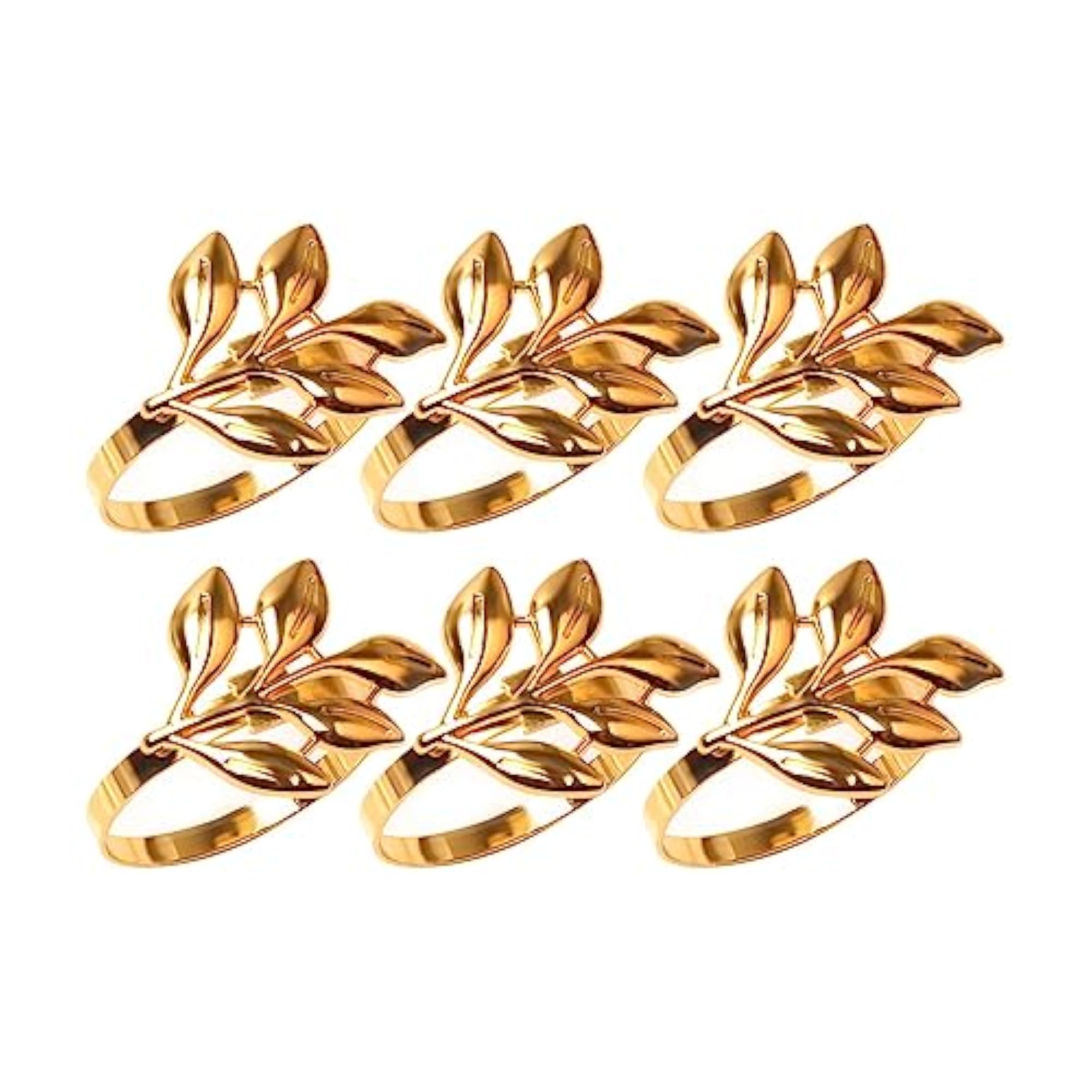 Delicate Leaf Design Napkin Holder for Party Ornament Gold