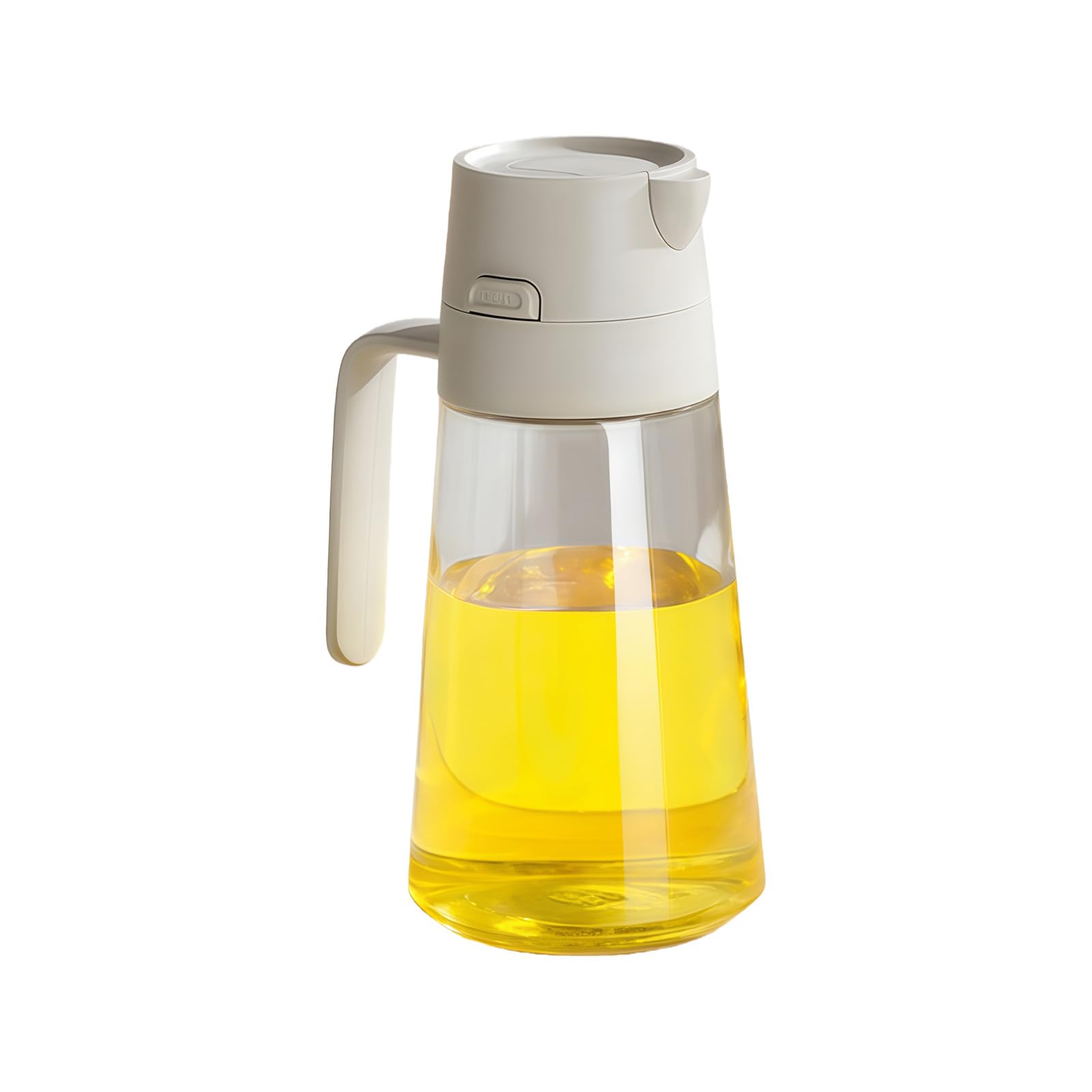 Snorvixre Innovative 470ml Glass Oil Dispenser Highlighting Single Touch Open Sprinkle Pour Function for Kitchen Cooking Efficiency Salad Oil Dispenser