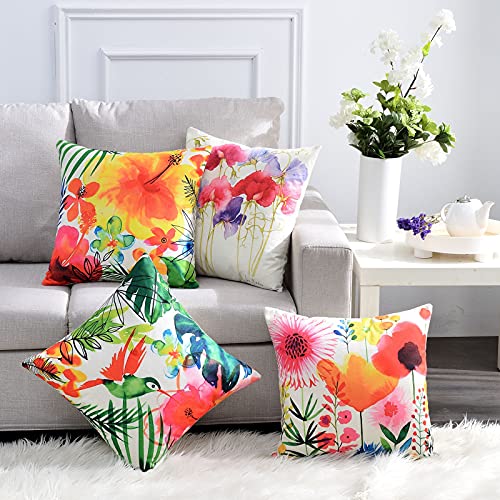 Outdoor-Decorative-Throw-Pillow-Cover-18×18-Inch-Patio-Flower-Pillow-Cushion-Cases-for-Couch-Sofa-Bed-Insert-Not-Included–4-Packs Outdoor Decorative Throw Pillow Cover 18×18 Inch Patio Flower Pillow Cushion Cases for Couch Sofa Bed Insert Not Included–4 Packs
