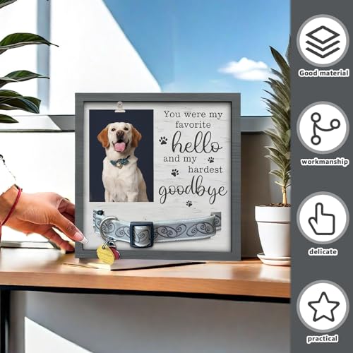 Sporgo Holz Bilderrahmen mit Foto: Hund und Katze Gedenk Fotorahmen, Andenken An Verstorbenen Hund, ErinnerungBilderrahmen, Holz Bilderrahmen für Hunde oder Katzenbesitzer (9 x 9 Zoll)