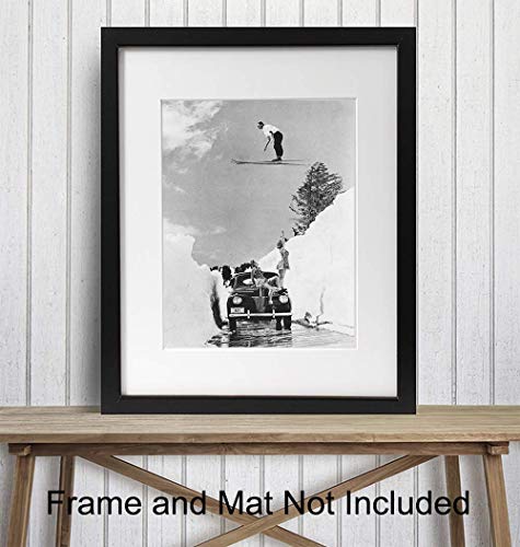 Ski Wall Decor - Vintage Pictures For Mountain House - Skiing - Ski House, Mountain Home Wall Art - Ski Poster - 8X10 Ski Gifts #TOP2