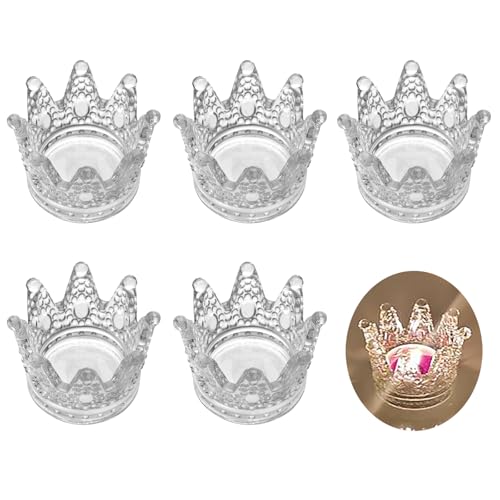 XingFuDM 6 Stück Kristall Krone Teelichthalter, Vintage...