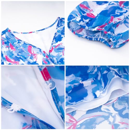 Robe d'été décontractée floral col en v imprimé manches courtes - 6