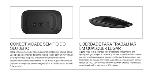 Z3700 Mouse Wireless, Sensore Preciso, Tecnologia LED Blue, 1600 DPI, 3 Pulsanti, Rotella Scorrimento, Ricevitore USB Wireless 2.4 GHz Incluso, Design Pratico e Confortevole, Nero - Mouse gaming - Immagine 7