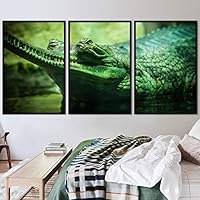 3 Piece Framed Canvas Wall Art Alligators Canvas Prints Home Artwork Decoration for Living Room,Bedroom - 16