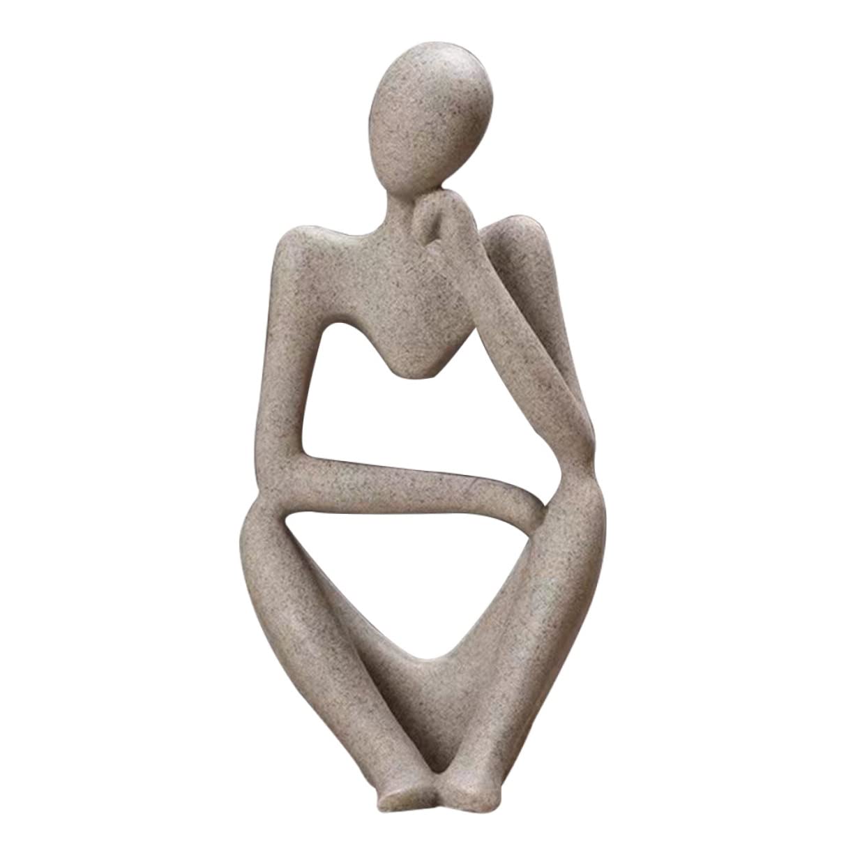 TOPBATHY decoración Figura Abstracta Decoración de Oficina Escultura de Sentado decoración Escritorio Home Decor Ornamento del Arte de la Escultura Exquisita Escultura Abstracta Beige