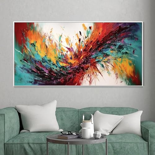 Peinture abstraite pour salon moderne avec texture géométrique