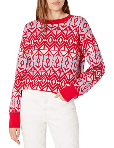 The Drop Women's Ingrid Crew-Neck Jaquard Sweater, Geometric, Xs #TOP11