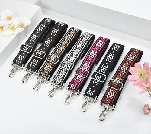 Image of Crossbody Straps for Purses Silver Hardware Purse Strap Wide Shoulder Strap Adjustable Replacement