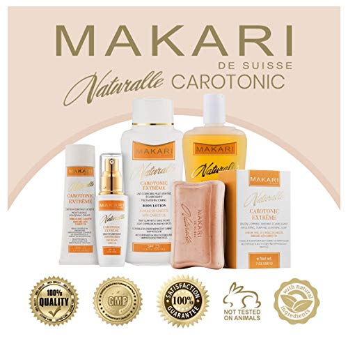 Makari Naturalle Carotonic Extreme Lightening, Toning & Moisturizing Gift Set - Includes Body Milk, Cream, Serum, Gel & Exfoliating Soap