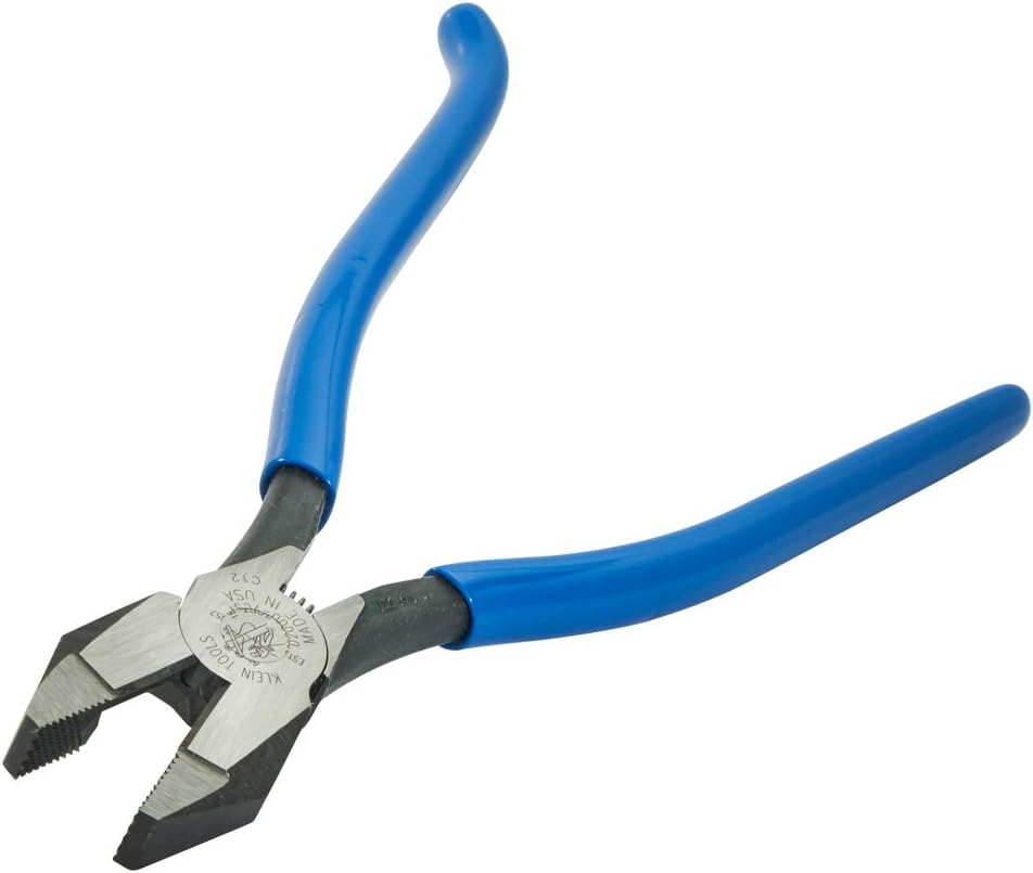 Klein Tools D2000-7CST Diagonal Cutters, Slim Head Linesman Pliers is Spring Loaded, Heavy-Duty Ironworker Pliers Cut ACSR, Screws, and More