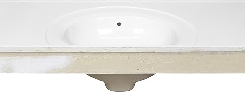 Miniatura 62 de Top de tocador de mármol cultivado de 49 pulgadas con protector contra salpicaduras, paquete mejorado, blanco - Design House, 554634