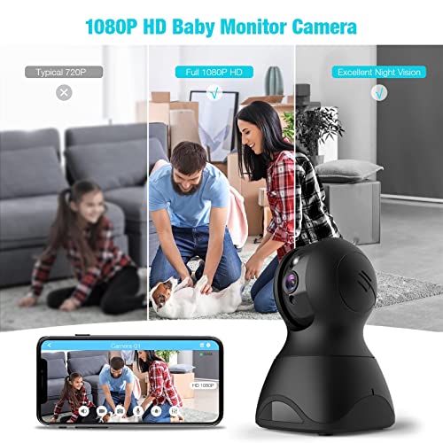 Indoor Camera, 1080P WiFi Pet Camera, Home Security Camera Indoor for Pet/Baby/Nanny, Pan/Tilt Dog Camera, Smart… - Image 5