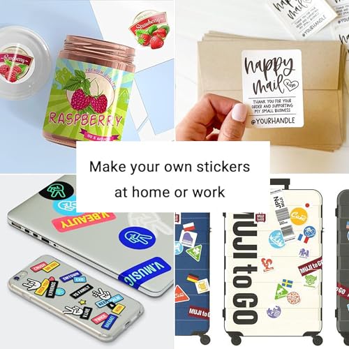 Cartridgeify 20 Blatt A4 Vinyl Sticker Papier, Aufkleberfolie Bedruckbar, Weiß, Selbstklebend Wasserfest Aufkleber Etikette, Vinylaufkleber für Tintenstrahldrucker Laserdrucker