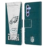 Head Hülle Designs Offizielle NFL Banner Philadelphia Eagles Logo Art Leder-Wallet-Hülle Kompatibel mit Samsung Galaxy A34 5G