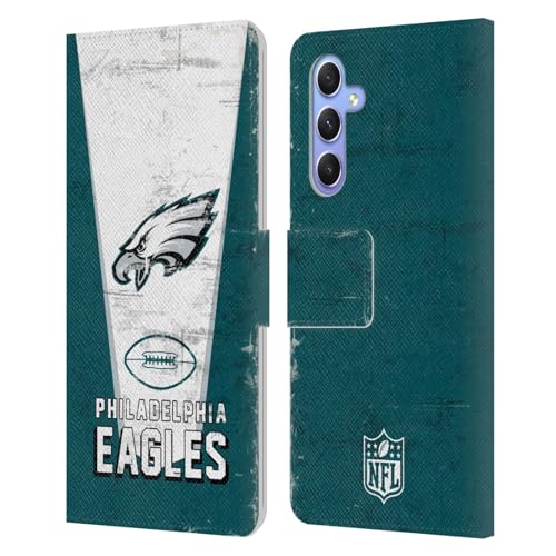 Head Hülle Designs Offizielle NFL Banner Philadelphia Eagles Logo Art Leder-Wallet-Hülle Kompatibel mit Samsung Galaxy A34 5G