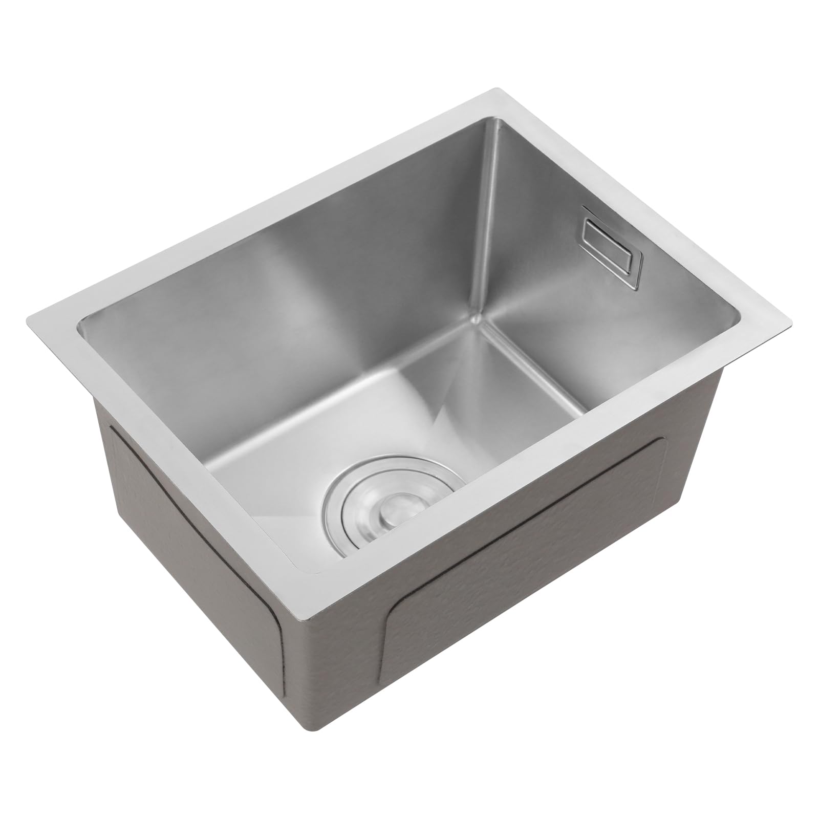 Lavello in acciaio inox 40x30x20cm, lavello da incasso con filtro di drenaggio e foro anti-trabocco, lavandino da cucina 1 vasca, per cucina/lavanderia (Argento)