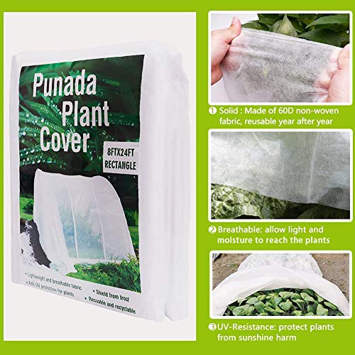 image for punada Premium Plant Covers Freeze Protection 8Ft x 24Ft Reusable Plan
