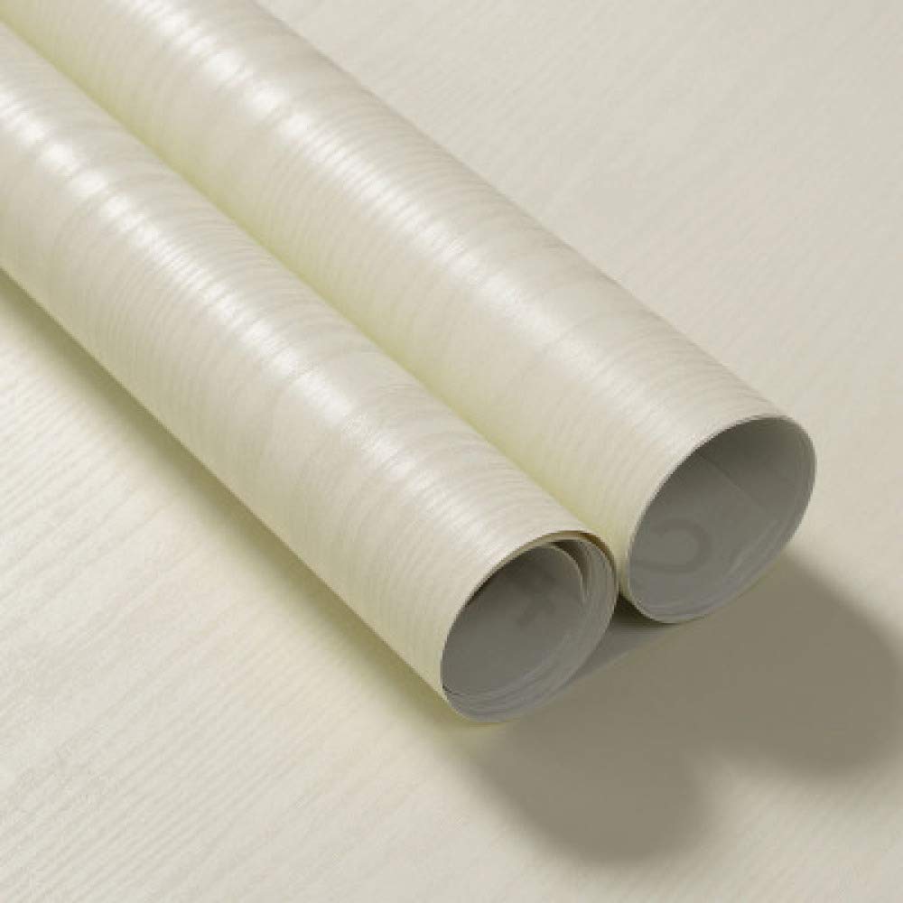 Self-Adhesive Wallpaper Wall Stickers Furniture Wood Grain Paper Bedroom Waterproof Solid Color Wallpaper Wallpaper Yellow Wood Grain 60 cm Wide * 1 m Long/Piece