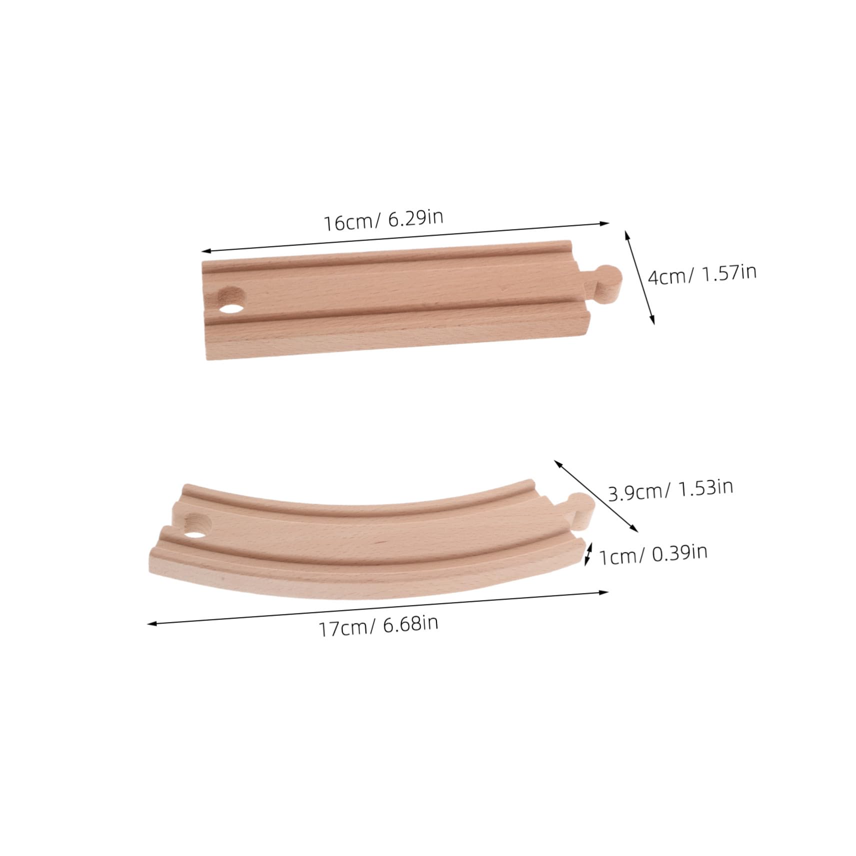 SUPVOX 20 Pezzi Binari Trenino in Legno Beige, Dritti e Curvi | Compatibile con Modelli Ferroviari, Pezzi per Montaggio Creativo, Accessori di Espansione per Gioco DIY