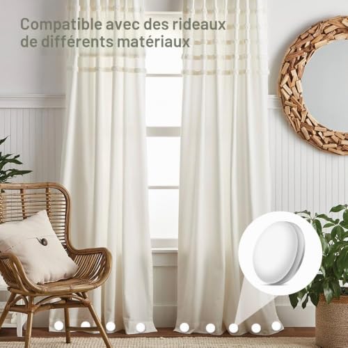Udbrud 10 Pièces Poids de Nappe de Table Exterieur, Poids pour Rideaux Magnétique, Pince de Nappe Extra Lourde, Poids pour Nappe avec Aimant en Acier Inoxydable pour Pique Nique, Intérieur (Blanc) – vue 3