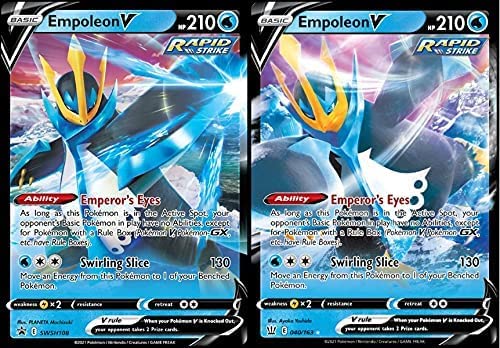 Empoleon V Card Lot - Battle Styles 040/163 & SWSH108 Black Star Promo - Pokemon 2 Card Lot