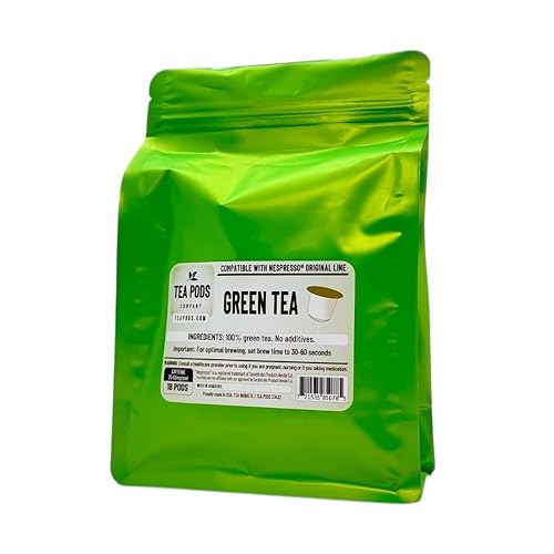 Miniatura 1 de 18 cápsulas de té verde compatibles con Nespresso OriginalLine, cápsulas de té de una sola porción para cafeteras Nespresso OriginalLine, cápsulas