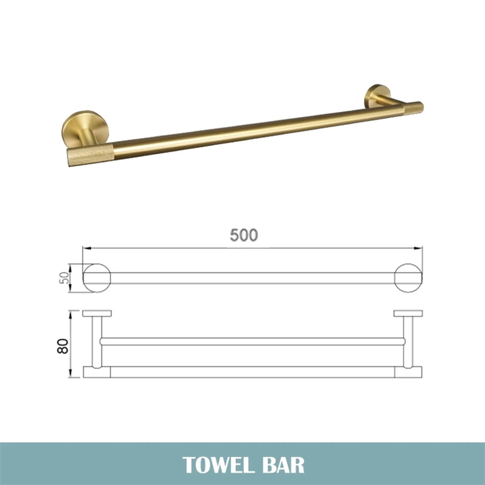 Porta Scottex Cucina Accessori da bagno in oro spazzolato Set di ferramenta Porta asciugamani carta accappatoio Portasapone Appendiabiti Mensola Scopino(Single Towel Bar)