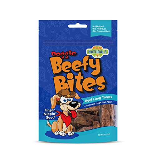 Kennel Master Foods Doggie Beefy Bites Single Ingredient Dehydrated Beef Lung Dog Treats 3 oz