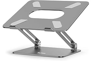 BoYata Laptop Stand - Space Gray: Ergonomic, Adjustable Aluminum Alloy Notebook Holder