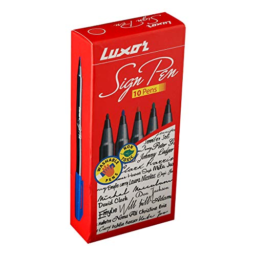 Image of Pilot V7 Liquid Ink Roller Ball Pen (1 Blue + 1 Black + 1 Red),multicoloured,9000014717 & Luxor Sign Pens, Red - Pack of 10