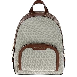 Michael Kors Abbey Jaycee Medium Backpack Vanilla Multi MK Signature