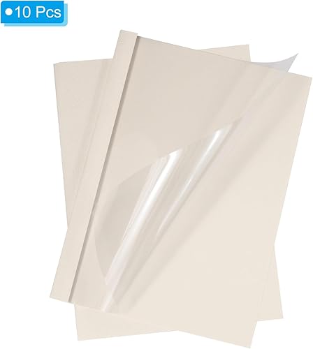 Miniatura 3 de PATIKIL Cubierta de encuadernación térmica de 0.4 pulgadas, 10 piezas de polietileno de 71 a 85 hojas, carpeta protectora de archivos de papel de