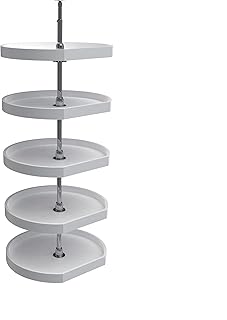 Rev-A-Shelf White 22 Polymer Pantry D-Shape Lazy Susans 5-Tier, Standard