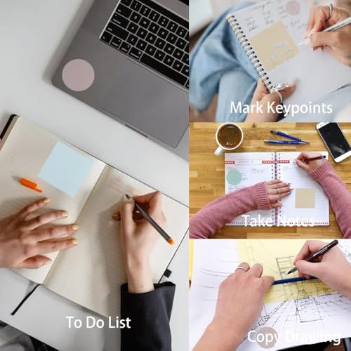STNRST-IN 900 Sheets Transparent Sticky Notes Set, Self Adhesive Clear Book Tabs with Golden Signature Pen, Coloured Removable Post It Notes for Marking and Highlighting Pages - Image 2