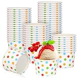 CZWESTC 50 tazas de papel para helado de 4 onzas, cuencos de postre desechables para alimentos calientes o fríos, para sostener helados, yogur congelado, sopa, frutos secos, aperitivos, heladería