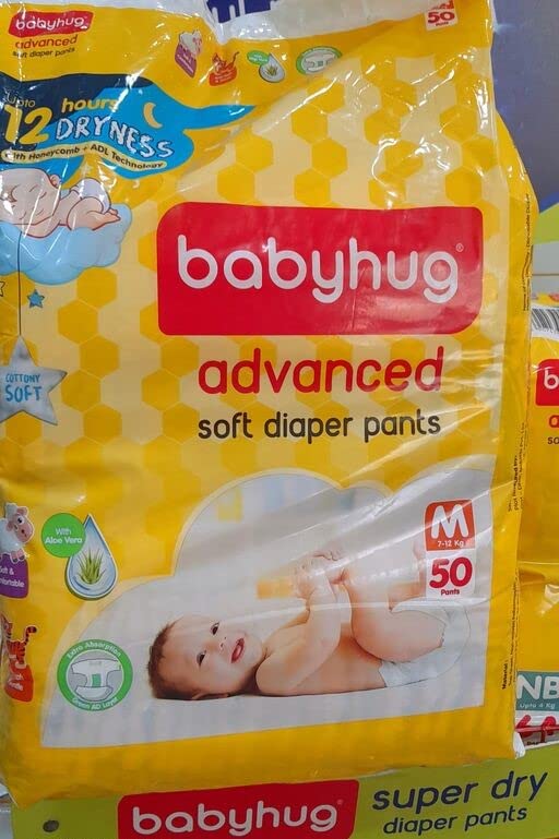 BABYHUG ADVANCED SOFT DIAPER PANTS M(7-12kg) 50 PANTS