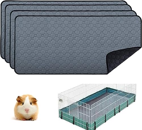 4 Pack Waterproof Reusable & Anti Slip Cage Liners for Guinea Pigs