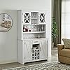 Home Source Jill Zarin White Tall Cabinet with Glass Doors