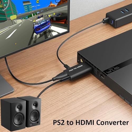 Image of PS2 to HDMI Converter Adapter with 3.5mm Audio Output for HDTV Monitor - Supports All PS2 Display Modes AE-313GA