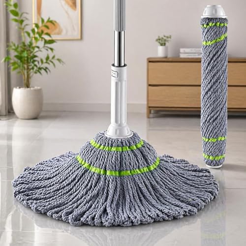 Image of Microfiber Twist Mop for Floor Cleaning - Squeeze Stick, Durable, Easy to Use Cleaner, Effective Poocha for Hardwood, Tile, and Laminate for Floor Easy to Use