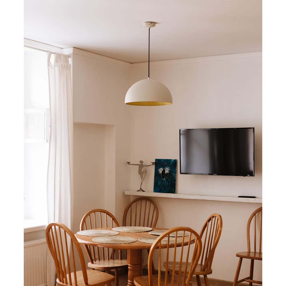 Kit 2 Baldacchini Soffitto Metallico Bianco 80mm - Accessori Montaggio Lampade Sospensione - Foto 5