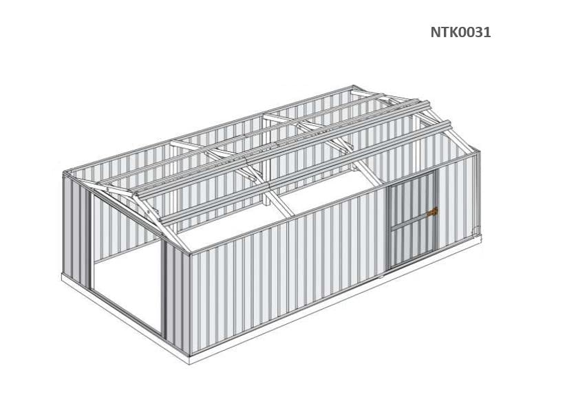 Box in Acciaio Zincato Casetta da Giardino in Lamiera 3.60 x 6.00 m x h2.30 m - 346 KG – 21 metri quadri (Verde)