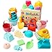 joylink Juguetes de Playa Niños, 26pcs Juguetes de Arena con Moldes de Arena Bolsa de Malla Cubo Castillo de Playa, Set Juguetes Arena Playa para Interior & Al Aire Libre