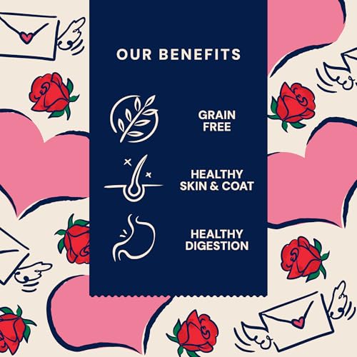 Pooch & Mutt - Herz-hafte Lamm Fleisch-Leckerlis für Valentinstag, gemischte Packung, 7x120 g