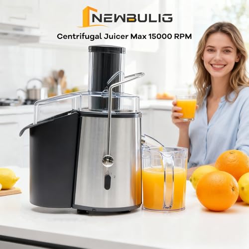 Image of NEWBULIG Centrifugal Juicer, 3 inch Feed Chute, Silver