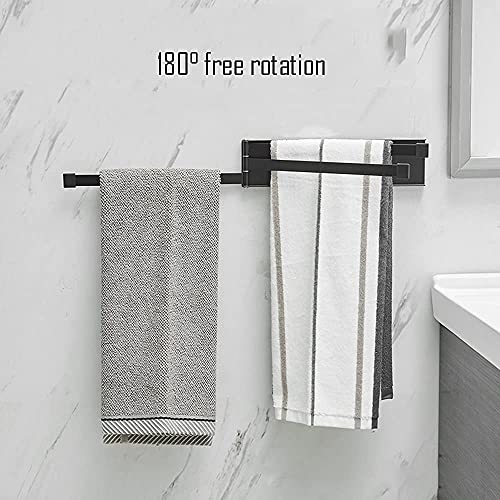 Barra para toallas de baño negra en acero inoxidable de triple eje 3