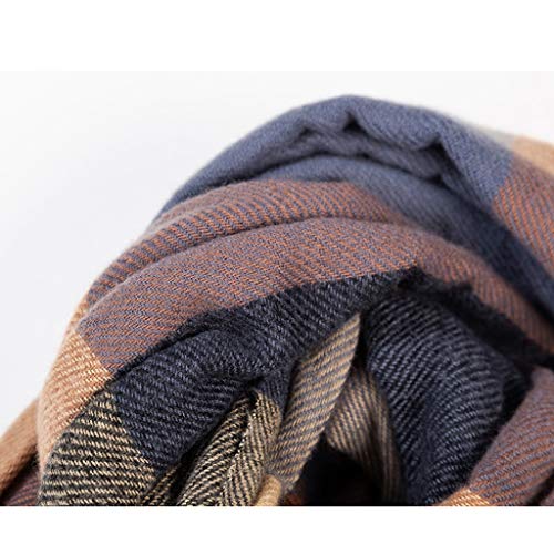 Womens Scarf Fashion Long Plaid Shawls Wraps Big Grid Winter Warm Lattice Large Scarves Autumn And Winter Warm Scarf Wraps Blanket (Color : Pink Blue, Size : Free Size) #TOP1