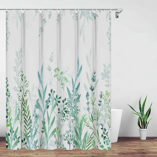 IGINOA Duschvorhang Grün Antischimmel 180x180 Badevorhang Shower Curtains...